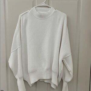Free People White Cowl Neck Sweater